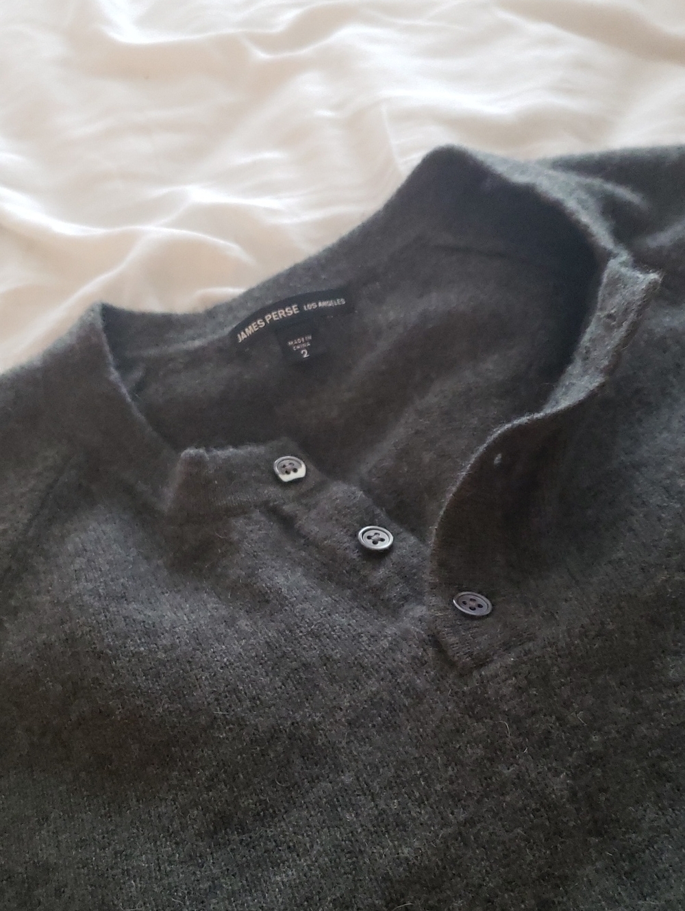 James Perse Cashmere Henley Sweater